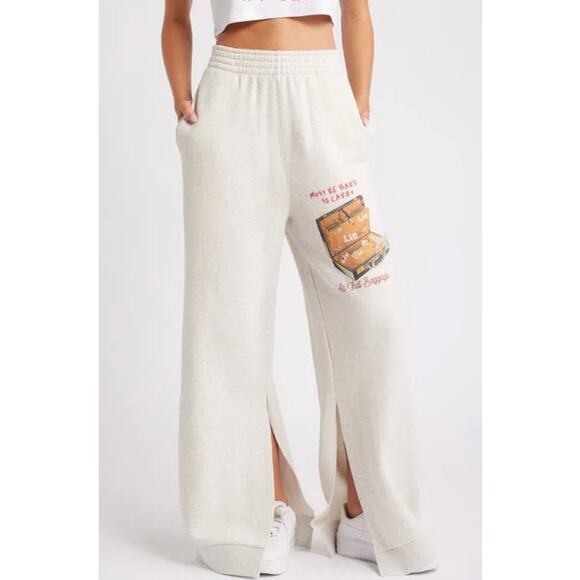 Boys Lie Pants - Boys Lie All That Baggage Terry Natural Sweatpants size Small